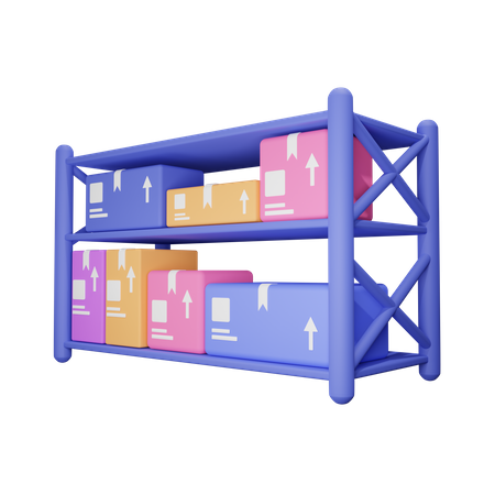 Storage rack 3D Illustration