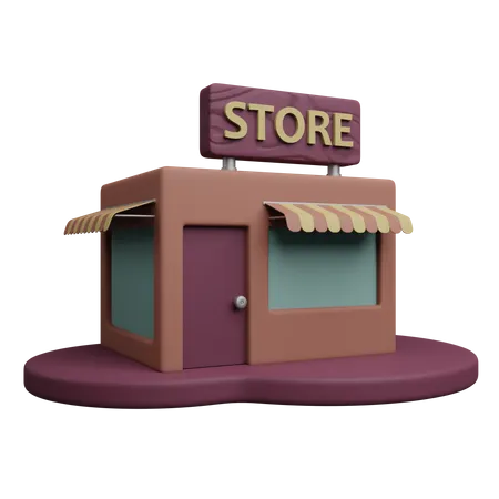 3 D Store Illustration 3D Icon