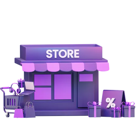Store Shop Cyber Monday 3D Icon