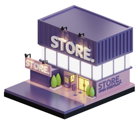 Store Building  3D Icon