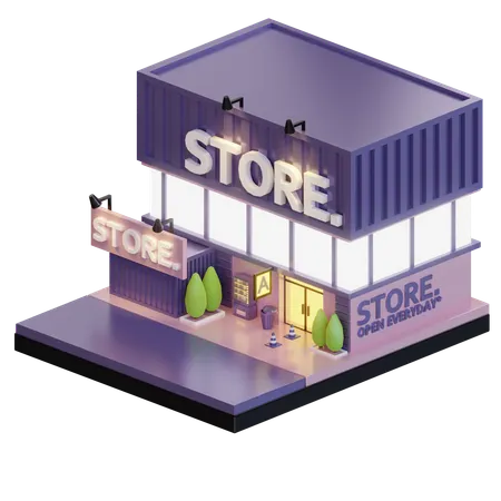 Store Building  3D Icon