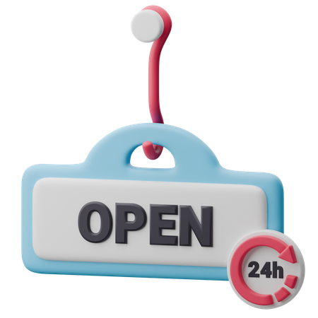 Store Hours Sign  3D Icon