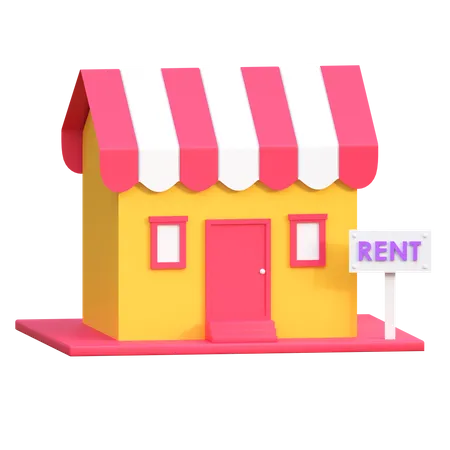 Store House Rent Icon Real Estate 3 D Illustration 3D Icon