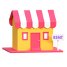shop for rent 3d logo