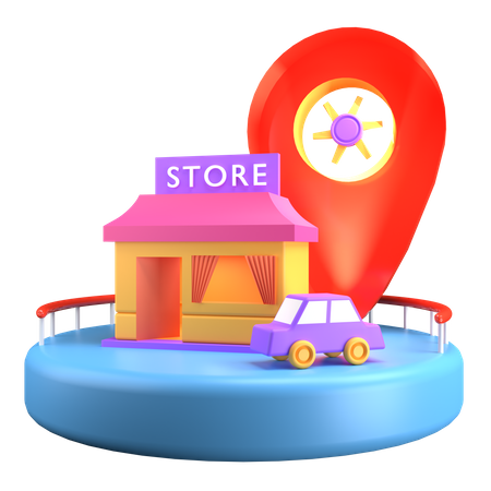 Store location  3D Illustration