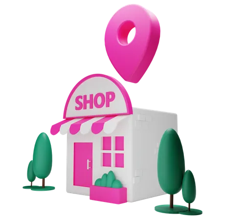 Store Location  3D Illustration