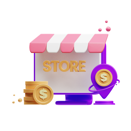 Store location  3D Illustration