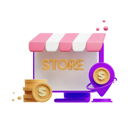 Store location  3D Illustration