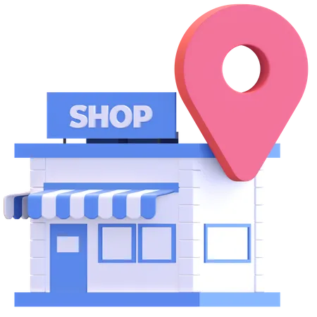 Store location  3D Illustration