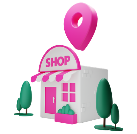Store Location 3D Illustration