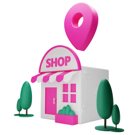 3 D Shop Location Icon 3D Illustration