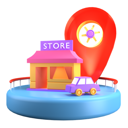 Store location 3D Illustration