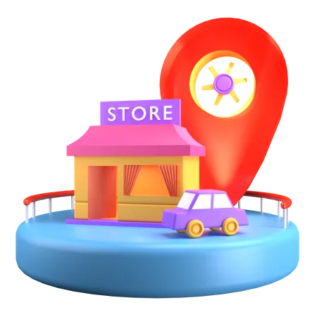Store location  3D Illustration