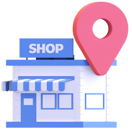 Store location  3D Illustration