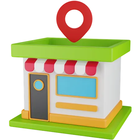 3 D Icon Illustration Location Store Building 3D Icon