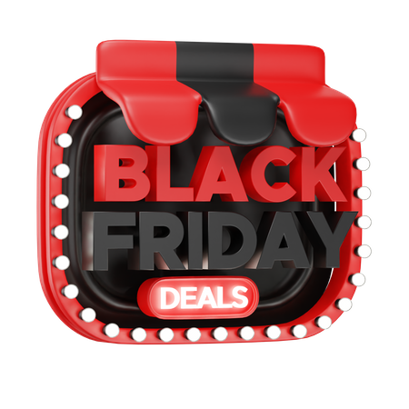 Store with Black Friday  3D Icon