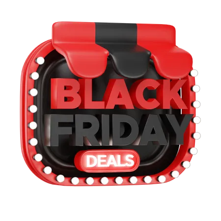 Store with Black Friday  3D Icon
