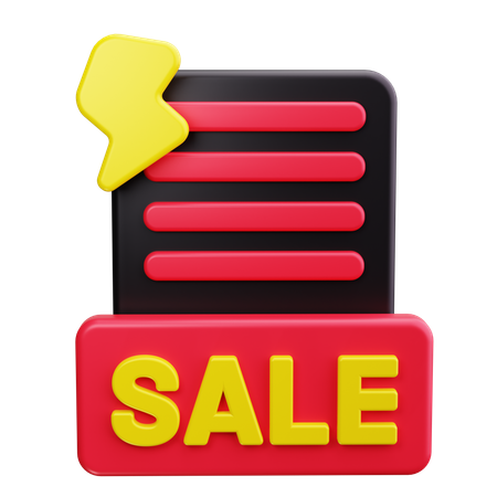 Storefront with Flash Sale  3D Icon