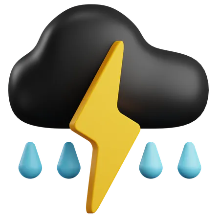 Storm 3 D Illustration With Transparent Background 3D Icon