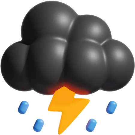 Storm clouds  Night  3D Icon