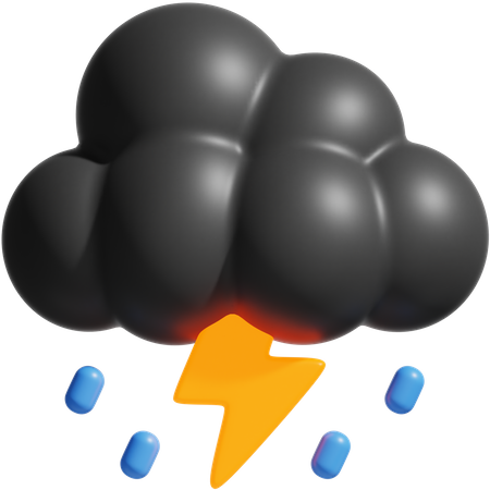 Storm clouds  Night  3D Icon