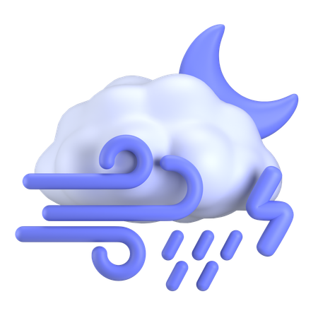 Storm weather night  3D Icon