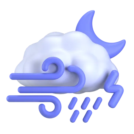 Storm weather night  3D Icon