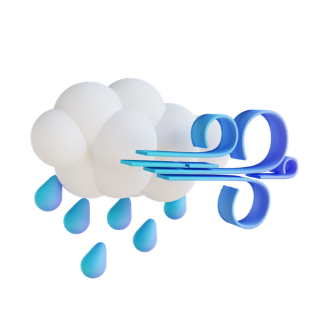 Stormy Rain  3D Illustration