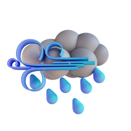 Stormy Rain  3D Illustration
