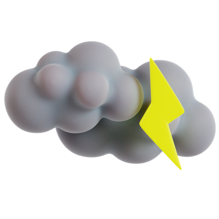 Stormy Weather Lightning Warning  3D Icon