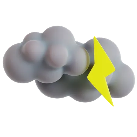 Stormy Weather Lightning Warning  3D Icon