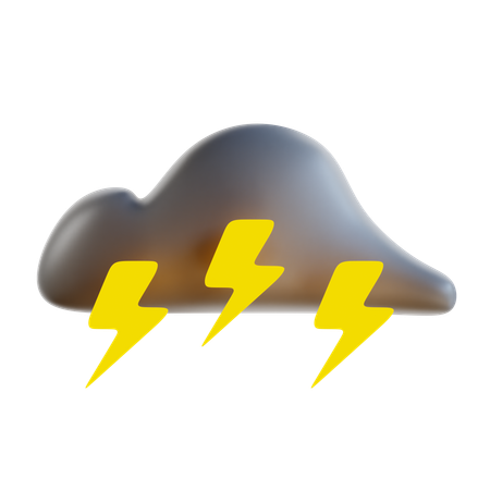 Stormy Weather With Dark Cloud  3D Icon