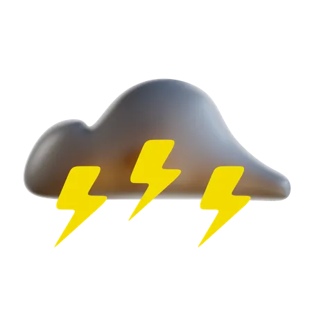 Stormy Weather With Dark Cloud  3D Icon