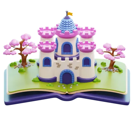Story Book with Castle  3D Icon