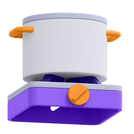 Stove And Pan  3D Icon