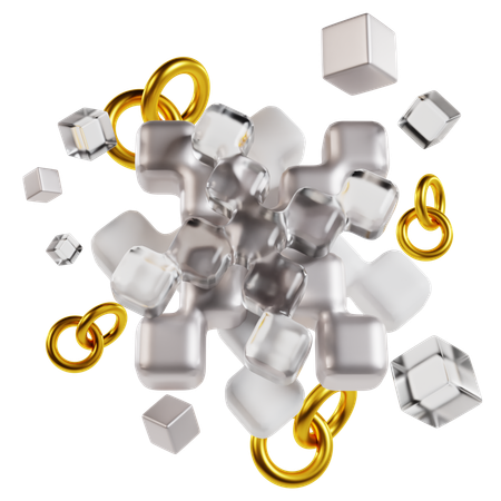 Strahlende Schneeflocke abstrakt geometrisch  3D Icon