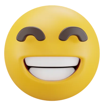 Strahlendes Gesicht mit lachenden Augen  3D Icon