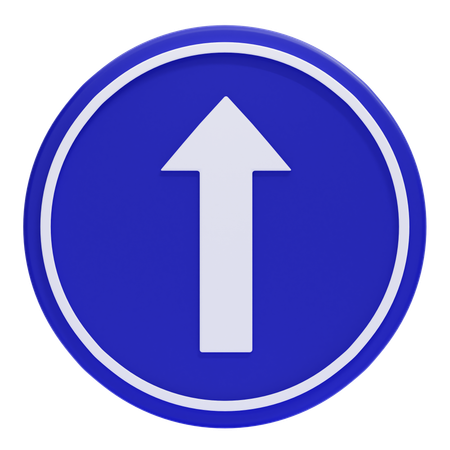 Straight Ahead Only Sign  3D Icon