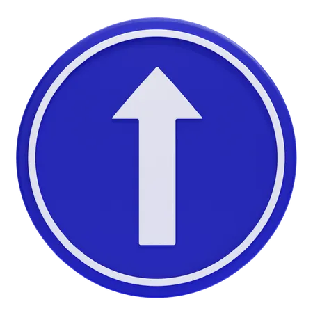 Straight Ahead Only Sign  3D Icon