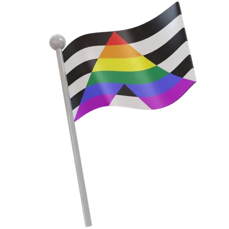 Straight Ally Flag  3D Flag