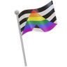 3d straight ally flag logo
