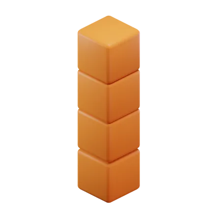 Straight-Long Tetris Block  3D Icon