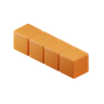 3d straight long tetris block logo