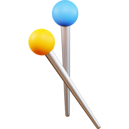 Straight Pins  3D Icon