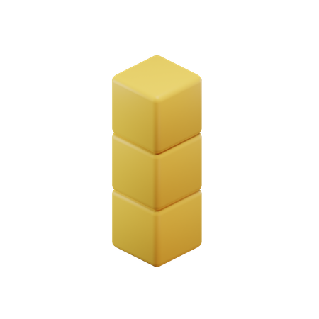 Straight-Short Tetris Block  3D Icon