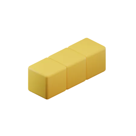 Straight-Short Tetris Block  3D Icon