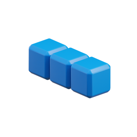 ストレートショートテトリスブロック1  3D Icon