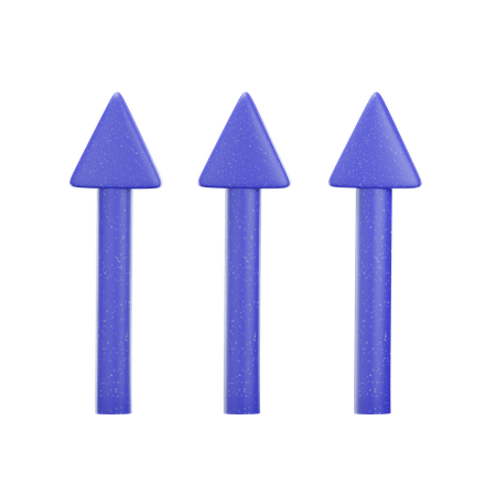 Straight Up Arrows  3D Icon