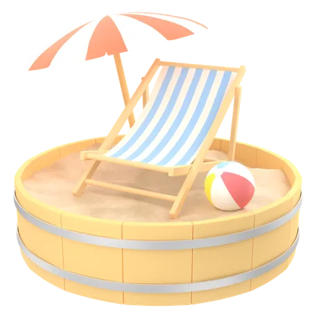 Stranddeck  3D Illustration