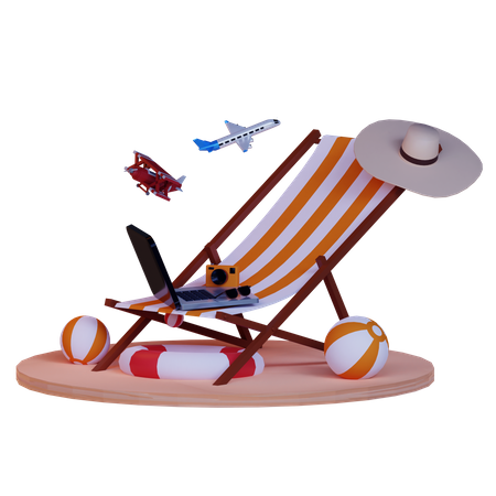 Stranddeck  3D Illustration